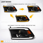 2009-2024 Dodge Ram 1500 2500 3500 Projector Headlights - Black