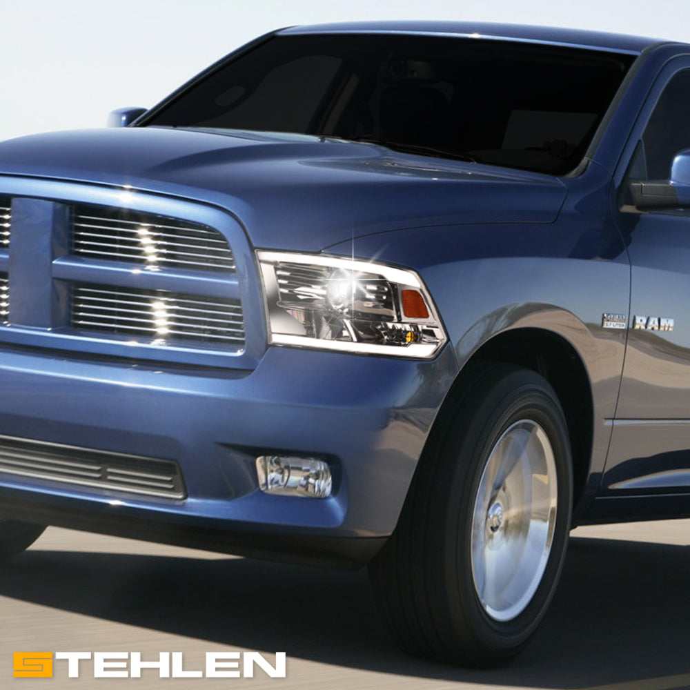 2009-2024 Dodge Ram 1500 2500 3500 Projector Headlights Sequential LED - Chrome