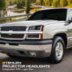 2002-2007 Chevrolet Silverado Avalanche Projector Headlights LED Black