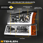 2002-2007 Chevrolet Silverado/Avalanche Projector Headlights & Parking Lights Chrome