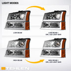 2002-2007 Chevrolet Silverado/Avalanche Projector Headlights & Parking Lights Chrome