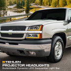 2002-2007 Chevrolet Silverado Avalanche Projector Headlights Chrome