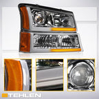 2002-2007 Chevrolet Silverado Avalanche Projector Headlights Chrome