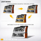 2002-2007 Chevrolet Silverado Avalanche Projector Headlights Chrome