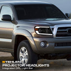 05-11 Toyota Tacoma Black Projector Headlights w/ LED Light Bar