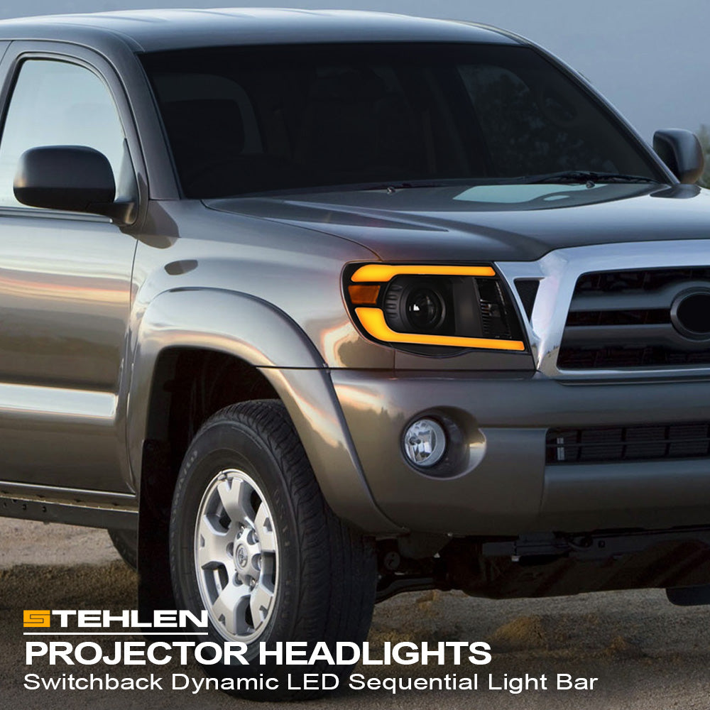 05-11 Toyota Tacoma Projector Headlights Sequential LED - Black