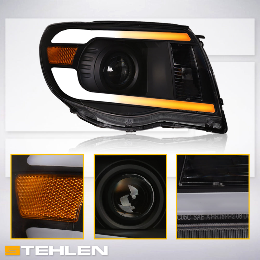 05-11 Toyota Tacoma Projector Headlights Sequential LED - Black