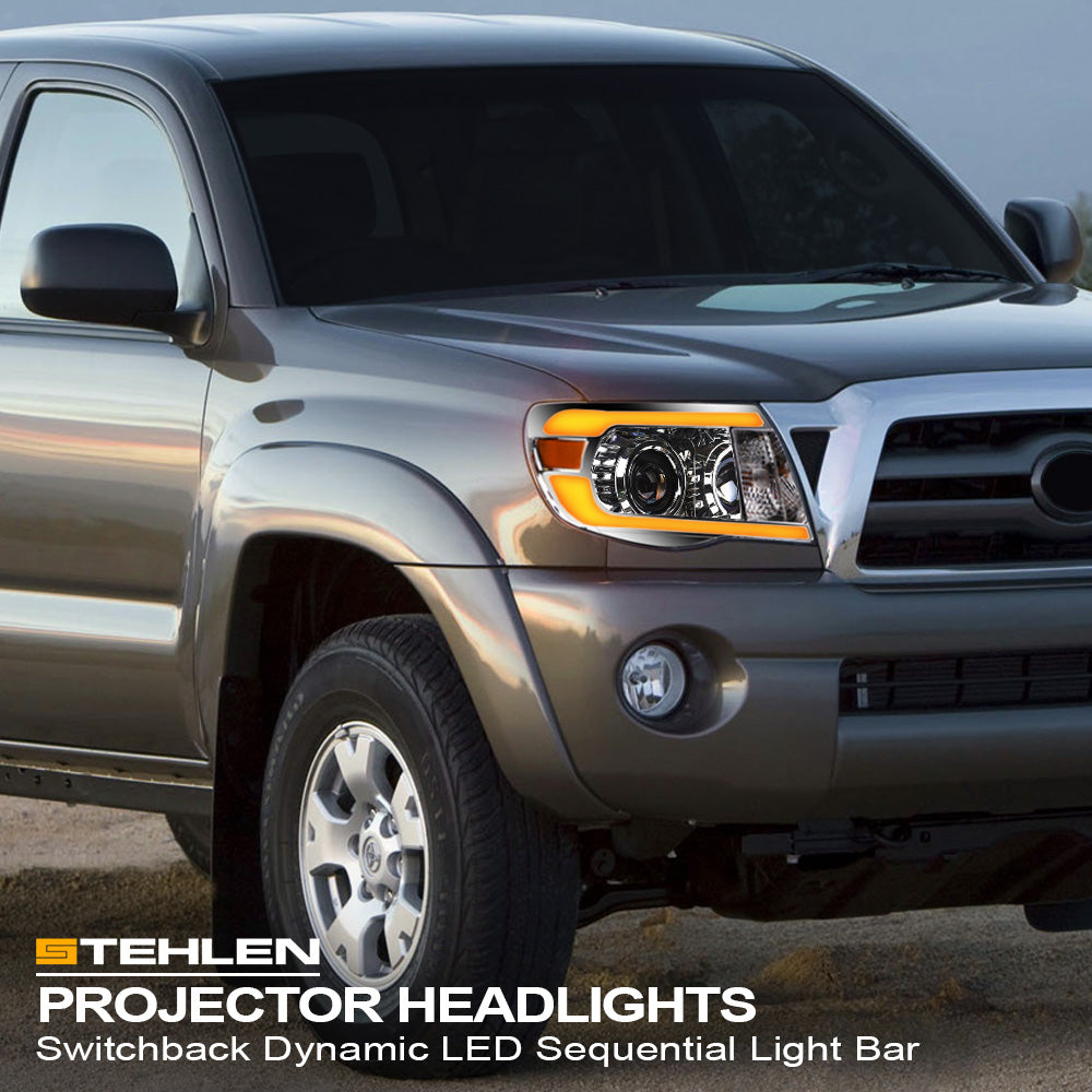 05-11 Toyota Tacoma Projector Headlights Sequential LED Chrome