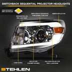05-11 Toyota Tacoma Projector Headlights Sequential LED Chrome