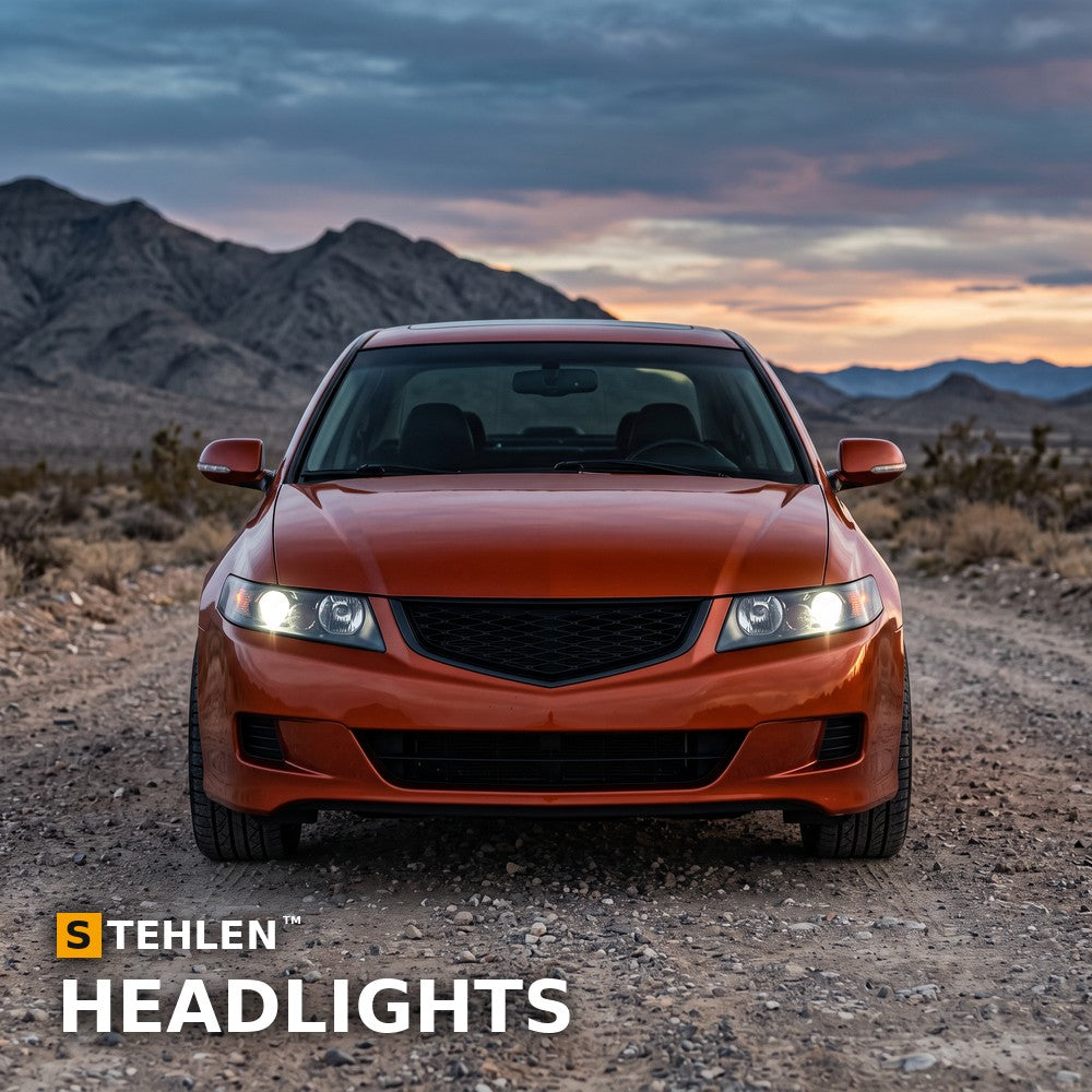 2004-2008 Acura TSX Projector Headlights w/o Amber — Black — installed