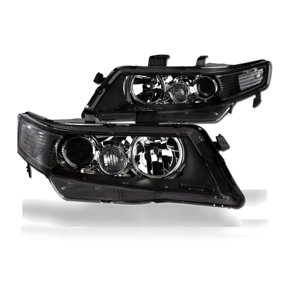 2004-2008 Acura TSX Projector Headlights w/o Amber — Black — product view