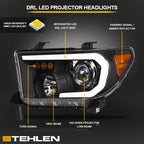 2007-2017 Toyota Tundra Sequoia Projector Headlights LED Halo - Black