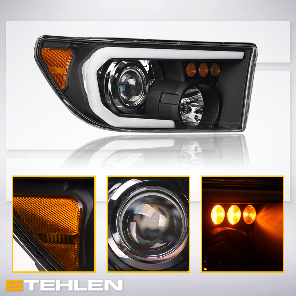 2007-2017 Toyota Tundra Sequoia Projector Headlights LED Halo - Black