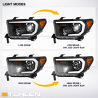2007-2017 Toyota Tundra Sequoia Projector Headlights LED Halo - Black