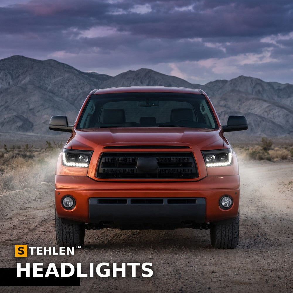 2007-2013 Toyota Tundra & 2008-2017 Sequoia Projector Headlights w/ Sequential LED Bar — Black — installed