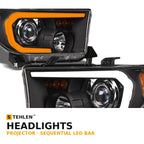 2007-2013 Toyota Tundra & 2008-2017 Sequoia Projector Headlights w/ Sequential LED Bar — Black