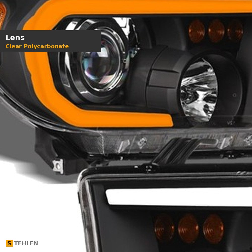 2007-2013 Toyota Tundra & 2008-2017 Sequoia Projector Headlights w/ Sequential LED Bar — Black — detail