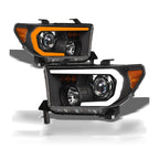 2007-2013 Toyota Tundra & 2008-2017 Sequoia Projector Headlights w/ Sequential LED Bar — Black — product view