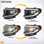 14-21 Toyota Tundra Projector Headlights LED Halo & Light Bar - Black