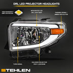2014-2021 Toyota Tundra LED Halo Projector Headlights Chrome