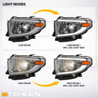 2014-2021 Toyota Tundra LED Halo Projector Headlights Chrome