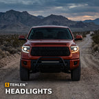 2014-2021 Toyota Tundra Projector Headlights w/ Sequential LED Bar — Black — installed