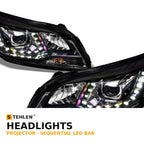 2014-2021 Toyota Tundra Projector Headlights w/ Sequential LED Bar — Black