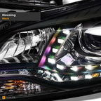 2014-2021 Toyota Tundra Projector Headlights w/ Sequential LED Bar — Black — detail
