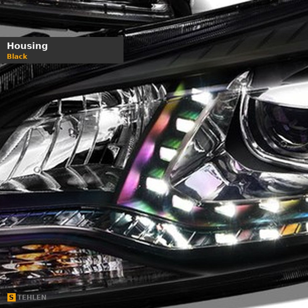 2014-2021 Toyota Tundra Projector Headlights w/ Sequential LED Bar — Black — detail