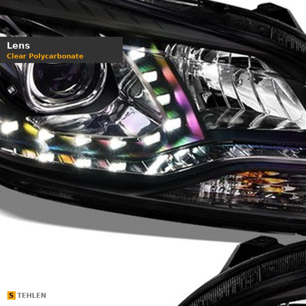 2014-2021 Toyota Tundra Projector Headlights w/ Sequential LED Bar — Black — detail