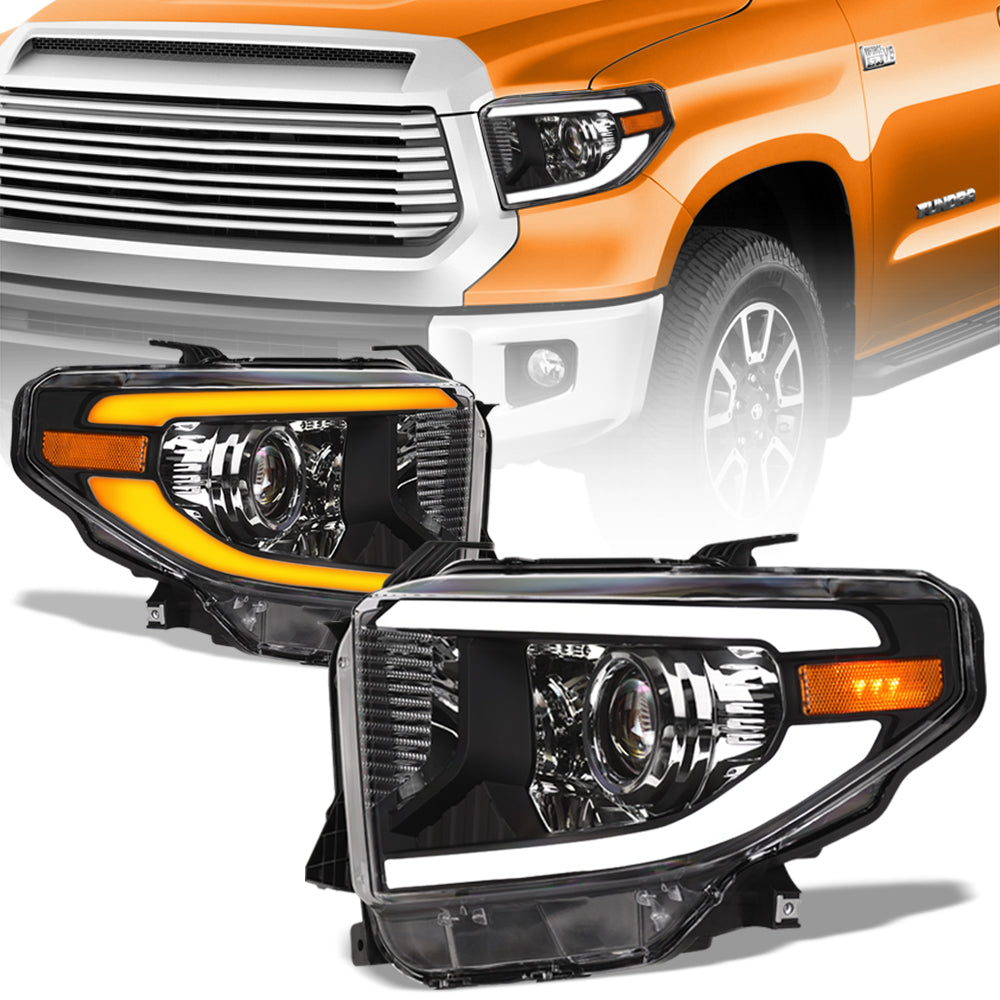 2014-2021 Toyota Tundra Projector Headlights Sequential LED - Black