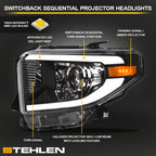 2014-2021 Toyota Tundra Projector Headlights Sequential LED - Black