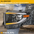 2014-2021 Toyota Tundra Projector Headlights Sequential LED - Black