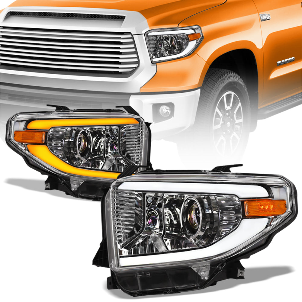 2014-2021 Toyota Tundra Projector Headlights Sequential LED Chrome