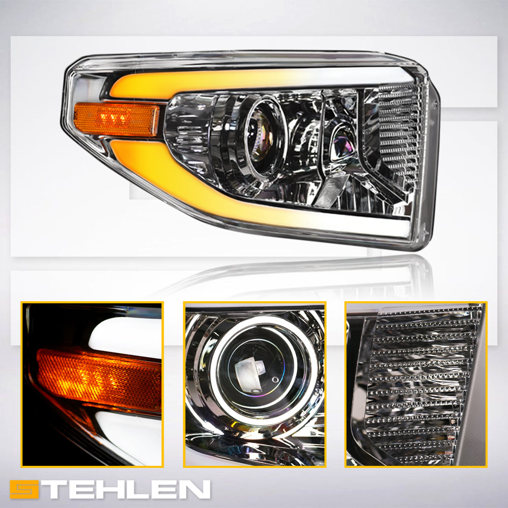 2014-2021 Toyota Tundra Projector Headlights Sequential LED Chrome