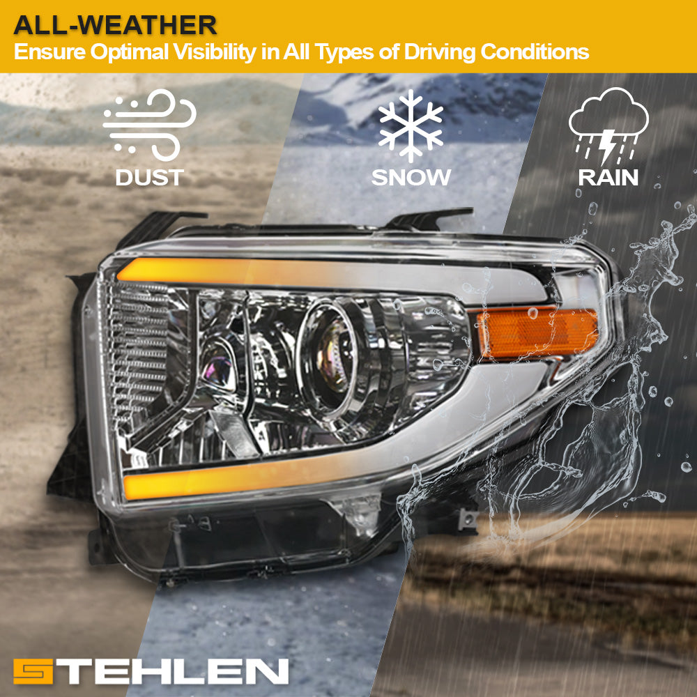 2014-2021 Toyota Tundra Projector Headlights Sequential LED Chrome