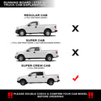 2009-2014 Ford F-150 SuperCrew 4" Step Bars - Matte Black
