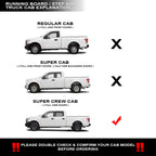2015-2023 Ford F-150/Super Duty Crew Cab 86 inch Aluminum Running Boards - Matte Black
