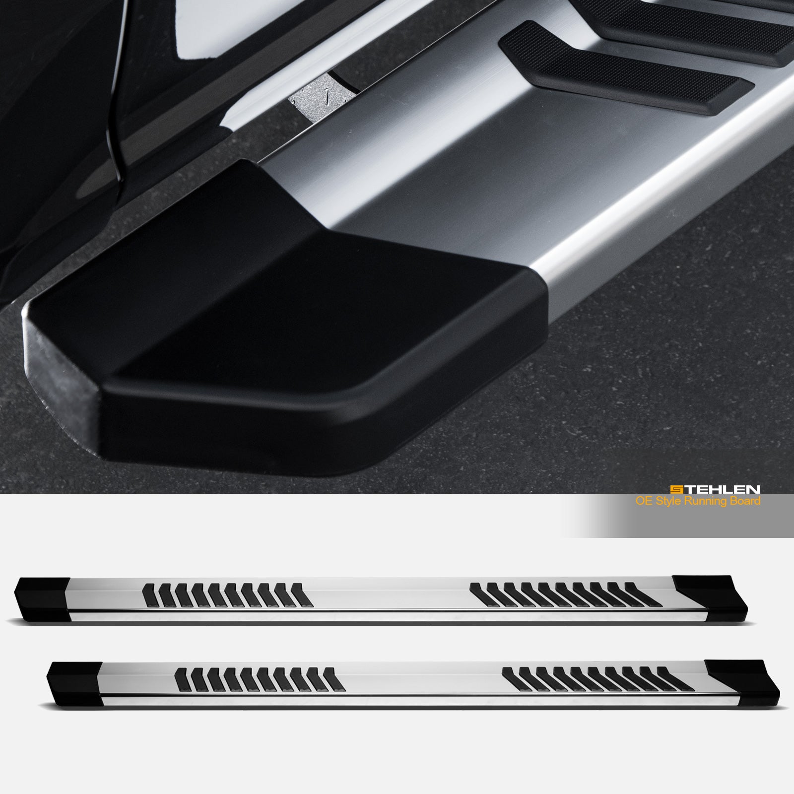 2015-2023 Ford F-150/Super Duty Crew Cab OE Running Boards - Silver