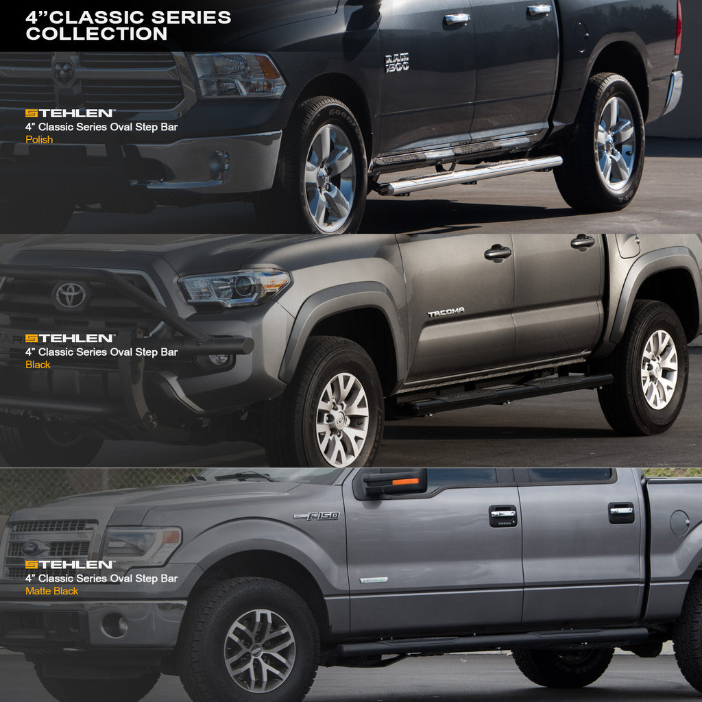 2009-2014 Ford F-150 Crew Cab 4" Side Step Bars - Black
