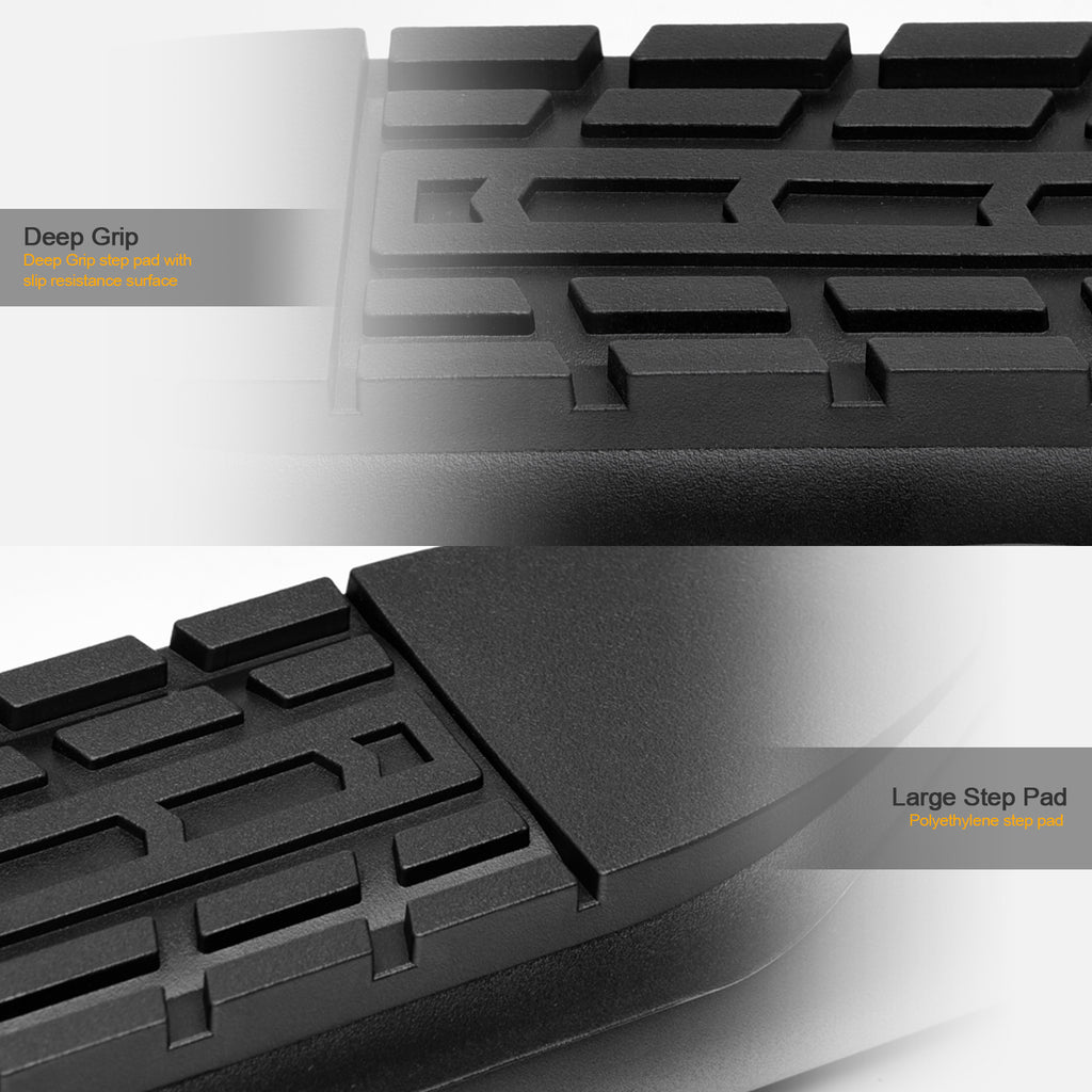2004-2008 Ford F-150 Super Cab 4" Oval Side Step Bars - Matte Black
