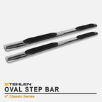 2004-2008 Ford F-150 Super Cab 4" Side Step Nerf Bars - Chrome