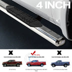2004-2008 Ford F-150 Super Cab 4" Side Step Nerf Bars - Chrome
