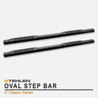 2004-2008 Ford F-150 Super Cab 4" Oval Side Step Bars - Matte Black