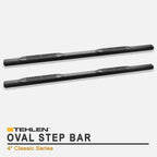 2004-2024 Nissan Titan Crew Cab 4" Oval Side Step Bars - Matte Black