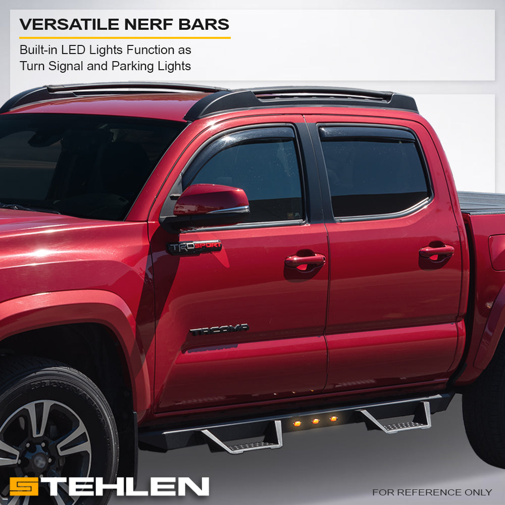 2019-2023 Chevy Silverado/GMC Sierra 1500 Extended Cab LED Step Bars - Matte Black