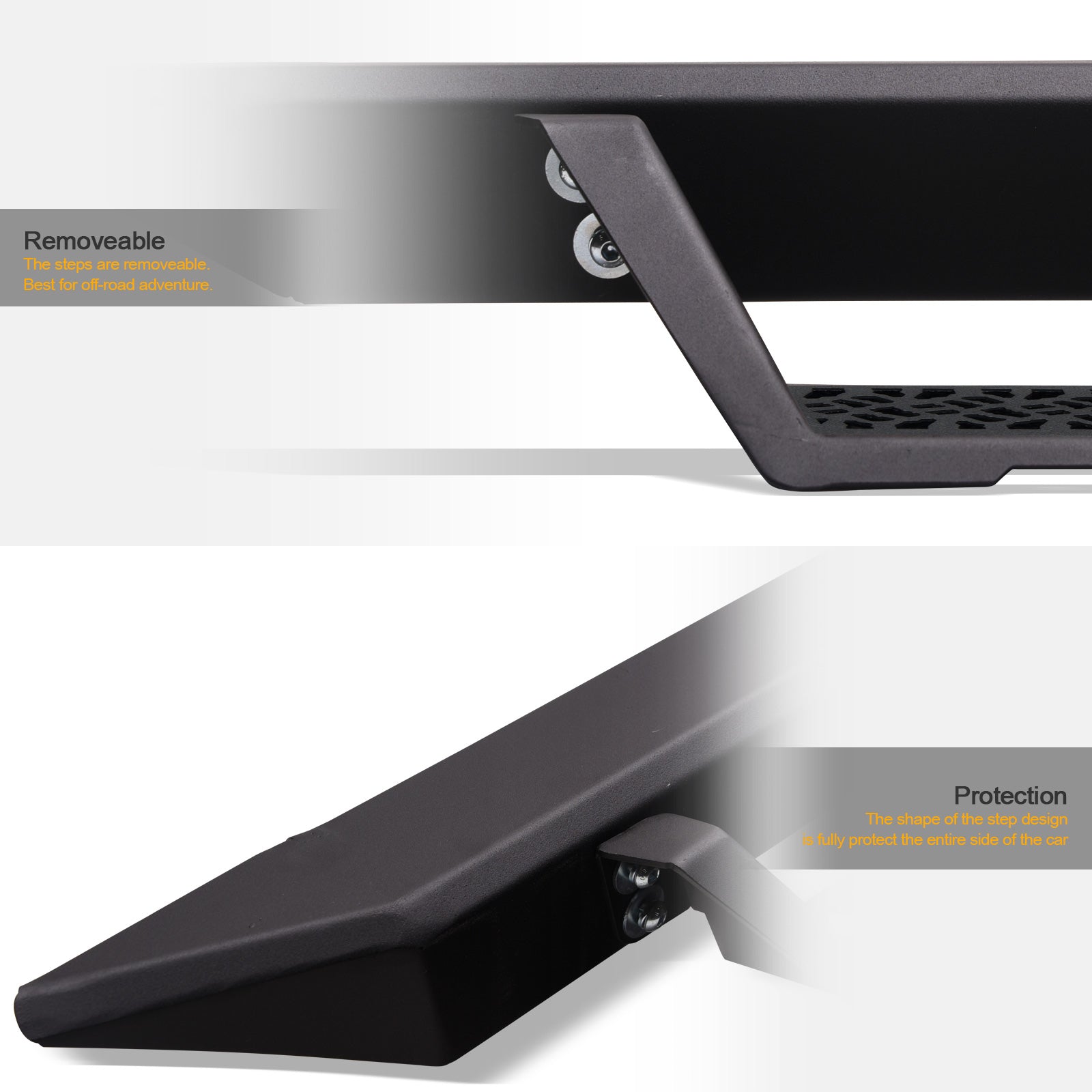 07-19 Silverado/Sierra Extended Cab Modular Side Steps - Matte Black
