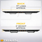 2009-2023 Dodge Ram 1500 Quad Cab Modular Step Bars w/ LED - Matte Black
