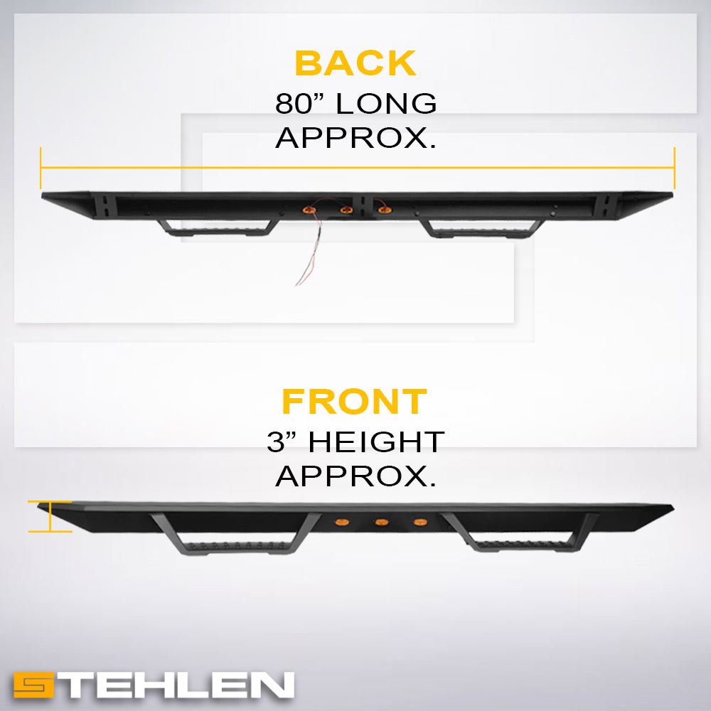 2019-2023 Chevy Silverado/GMC Sierra 1500 Extended Cab LED Step Bars - Matte Black
