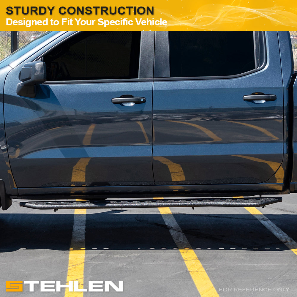 2022-2023 Toyota Tundra Double Cab Rock Sliders Side Steps - Texture Black